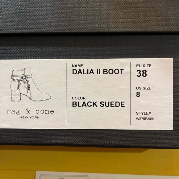 NEW Rag & Bone Dalia II Black Suede Booties - Picture 8 of 8